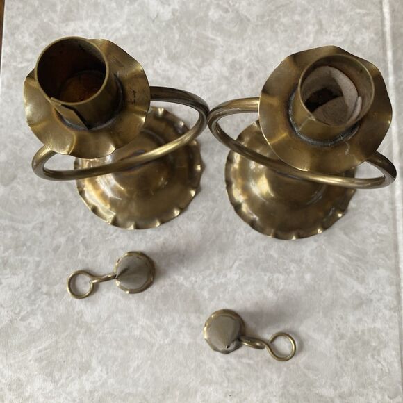 Vintage Gregorian Copper Hammered Candlestick Holders With Snuffers. USA. Boho. - Picture 2 of 8